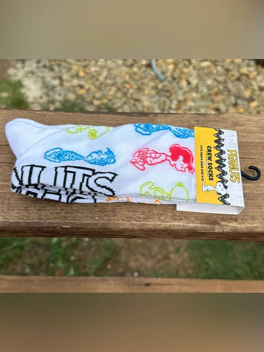 Peanuts Colorful Scribble Crew Socks - Mens 6-12